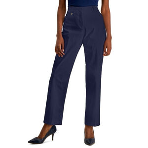 JM Collection 2 Petite Tummy-Control Curvy Fit Navy Dress Pants NWT